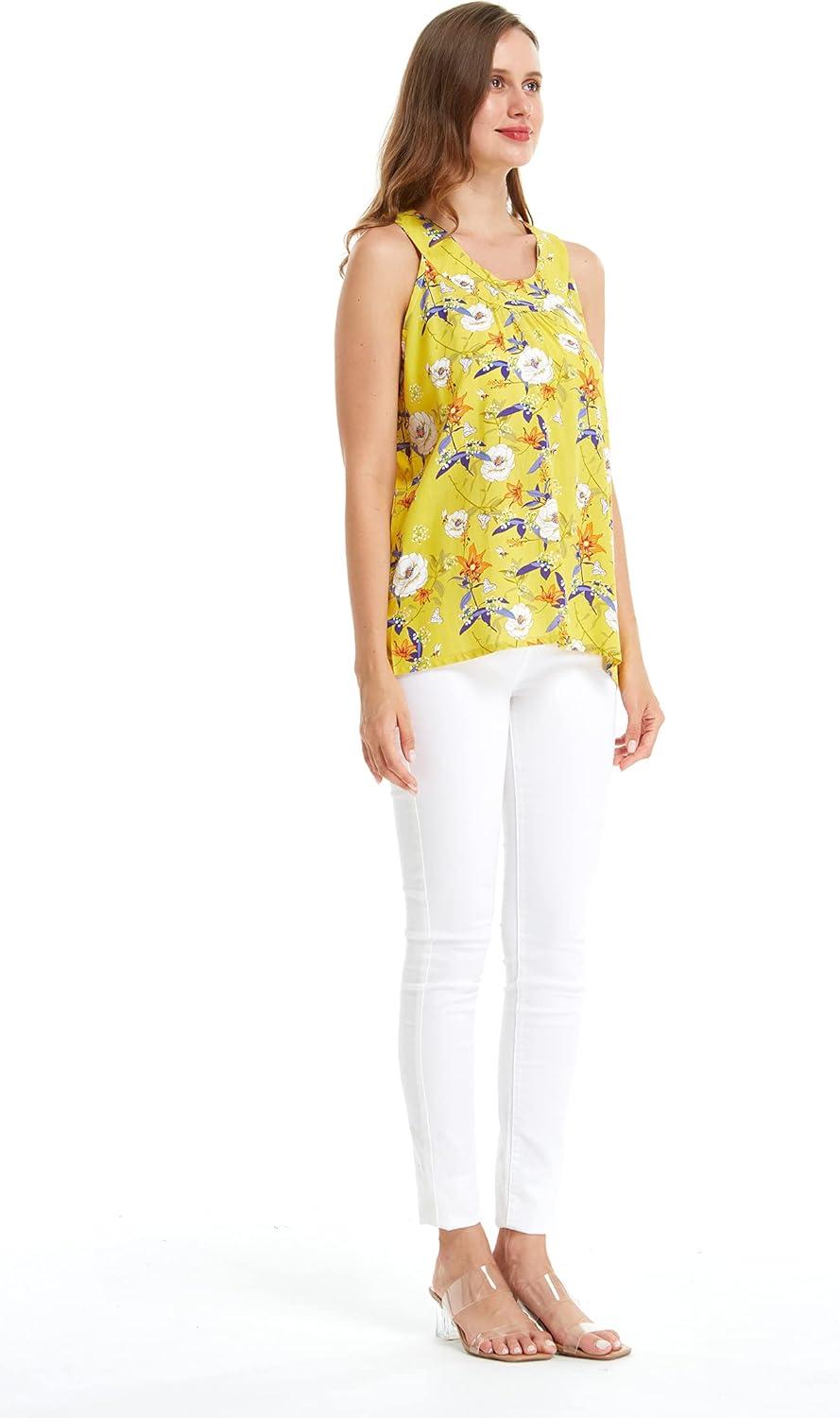 imageMatchable Family Hawaiian Luau Men Women Girl Boy Clothes in Garden Poppy YellowWomen Tank Top