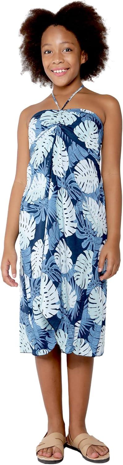 imageMatchable Family Hawaiian Luau Men Women Girl Boy Clothes in Pacific Palm NavyGirl Halter