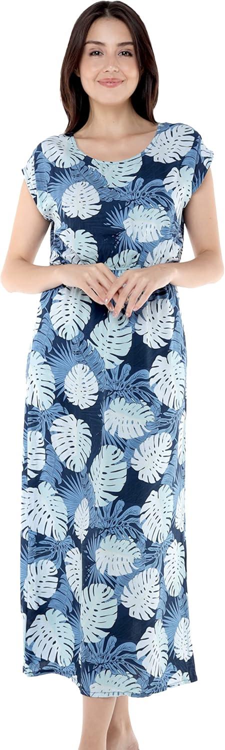 imageMatchable Family Hawaiian Luau Men Women Girl Boy Clothes in Pacific Palm NavyWomen Cap Sleeve