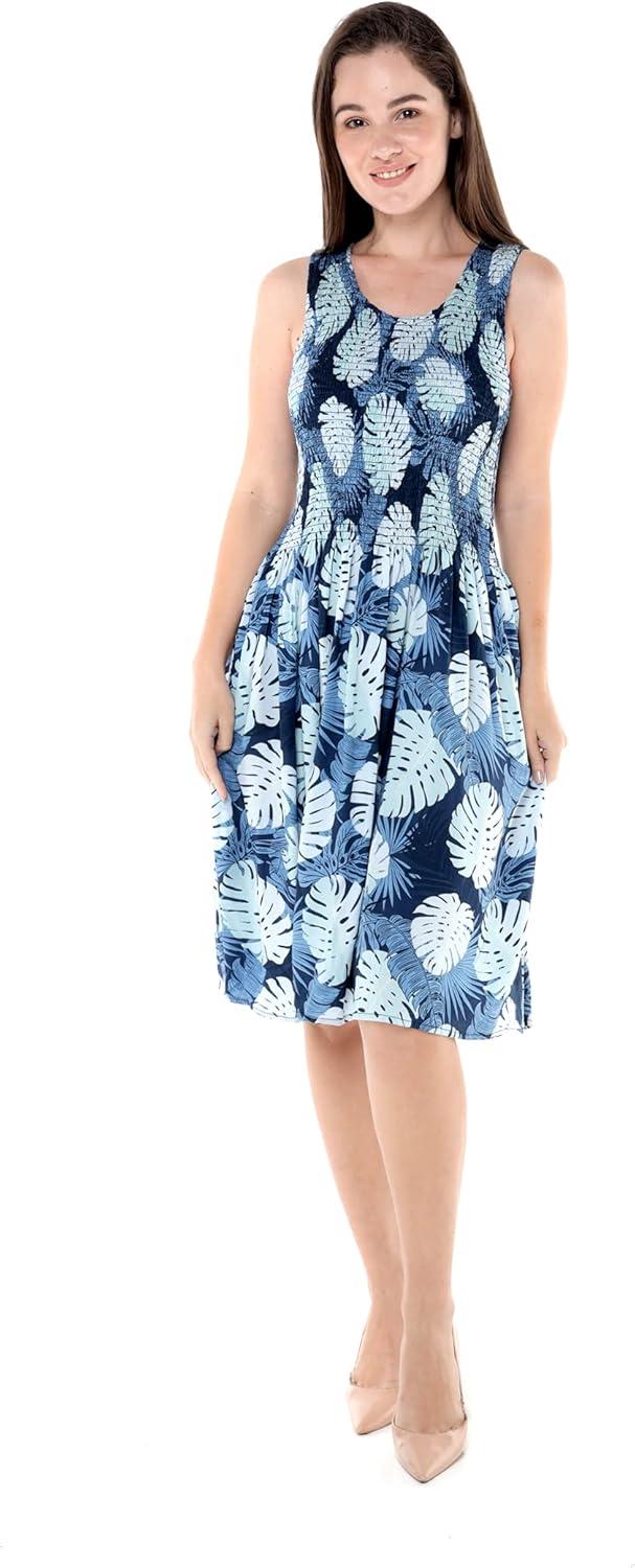 imageMatchable Family Hawaiian Luau Men Women Girl Boy Clothes in Pacific Palm NavyWomen Short Tank