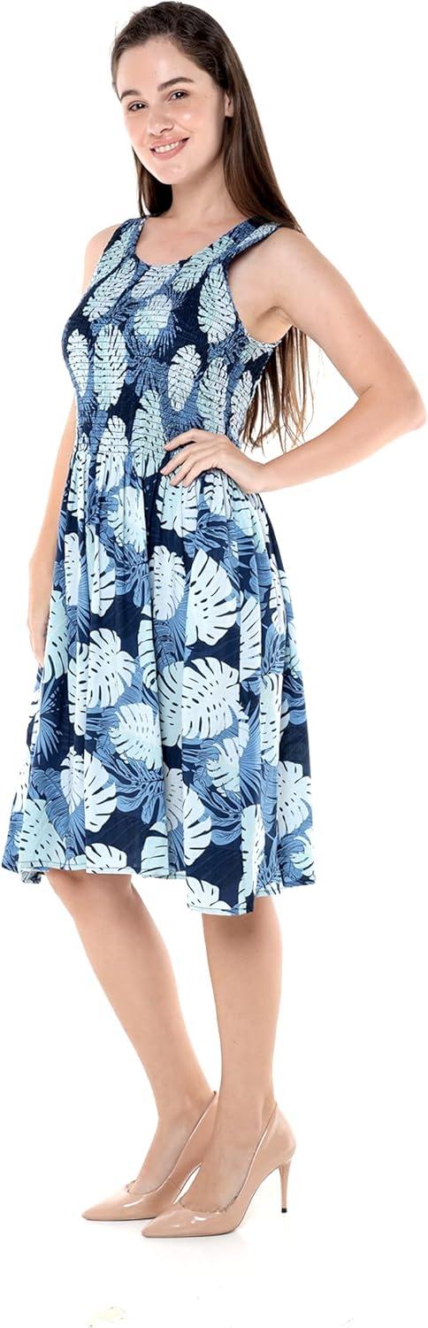 imageMatchable Family Hawaiian Luau Men Women Girl Boy Clothes in Pacific Palm NavyWomen Short Tank