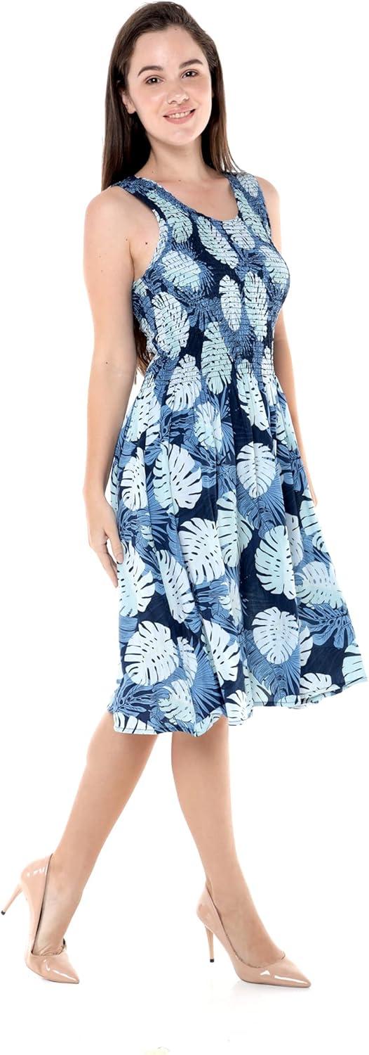 imageMatchable Family Hawaiian Luau Men Women Girl Boy Clothes in Pacific Palm NavyWomen Short Tank