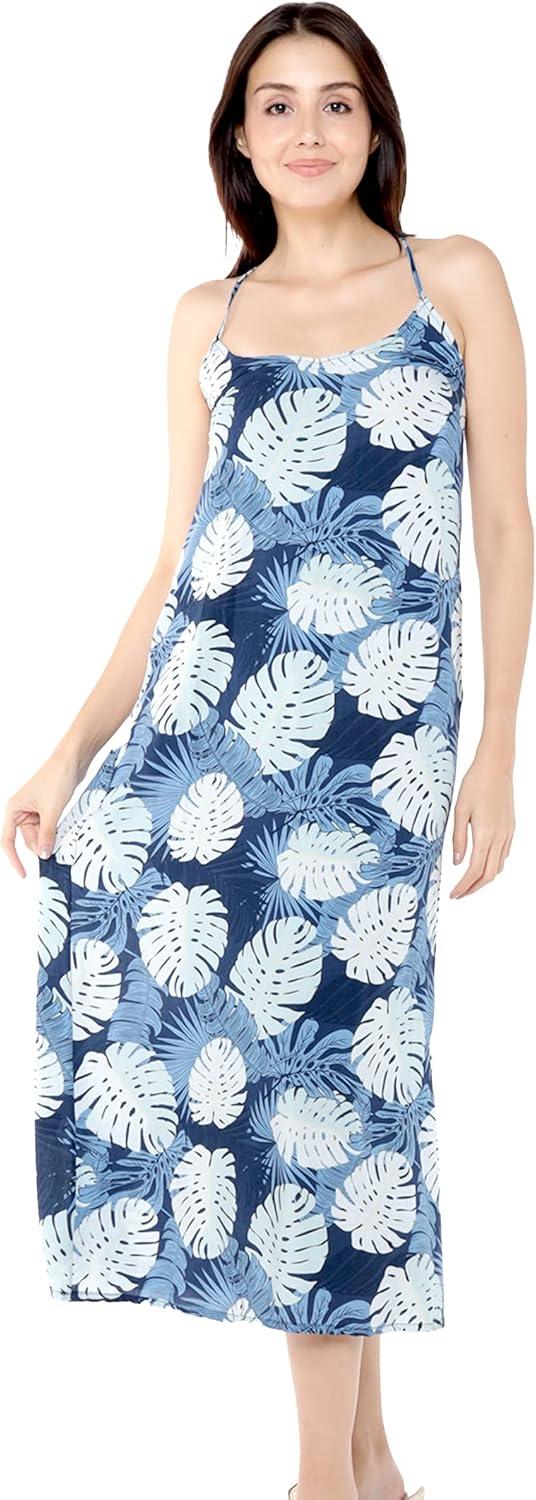 imageMatchable Family Hawaiian Luau Men Women Girl Boy Clothes in Pacific Palm NavyWomen Sweet Heart Maxi