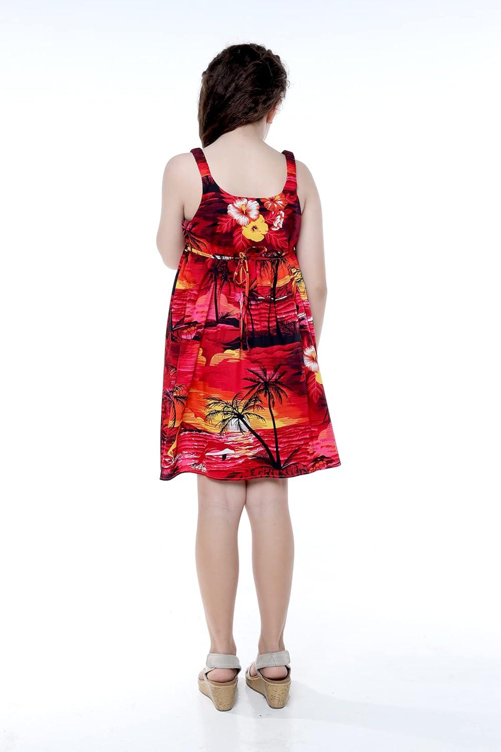 imageMatchable Family Hawaiian Luau Men Women Girl Boy Clothes in Sunset RedGirl Elastic Strap