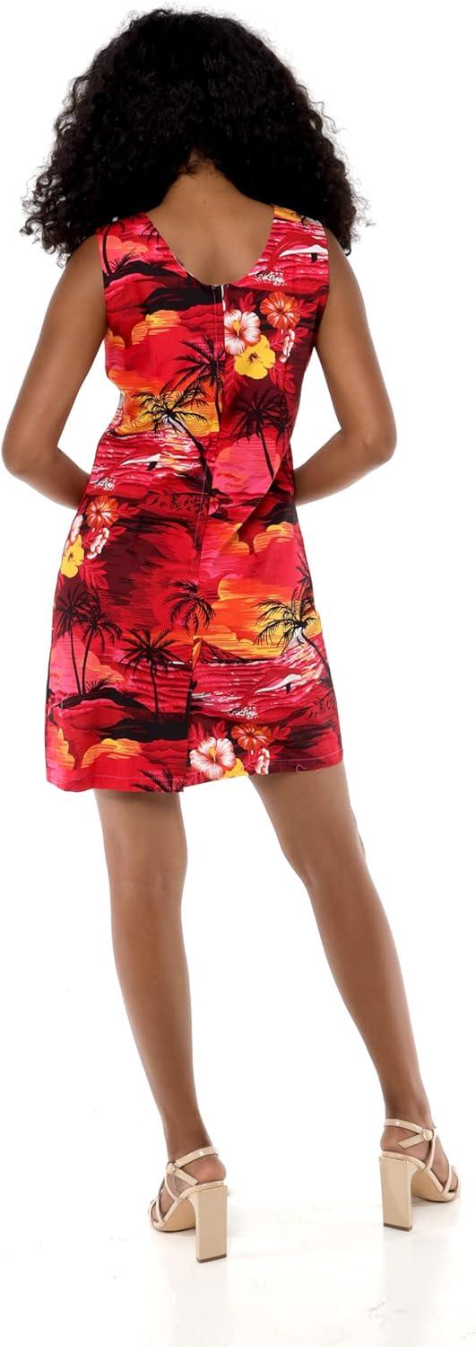imageMatchable Family Hawaiian Luau Men Women Girl Boy Clothes in Sunset RedWomen Tank