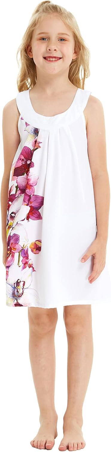 imageMatchable Family Hawaiian Luau Men Women Girl Boy Clothes in Watercolor OrchidGirl Round Neck Shift Side