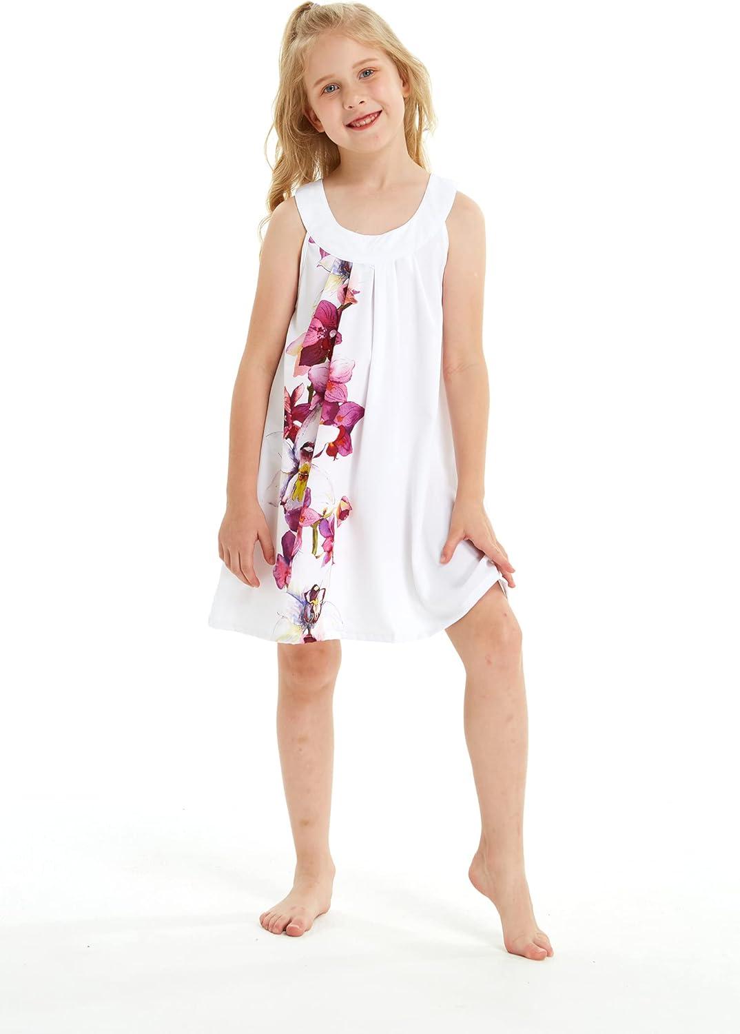 imageMatchable Family Hawaiian Luau Men Women Girl Boy Clothes in Watercolor OrchidGirl Round Neck Shift Side