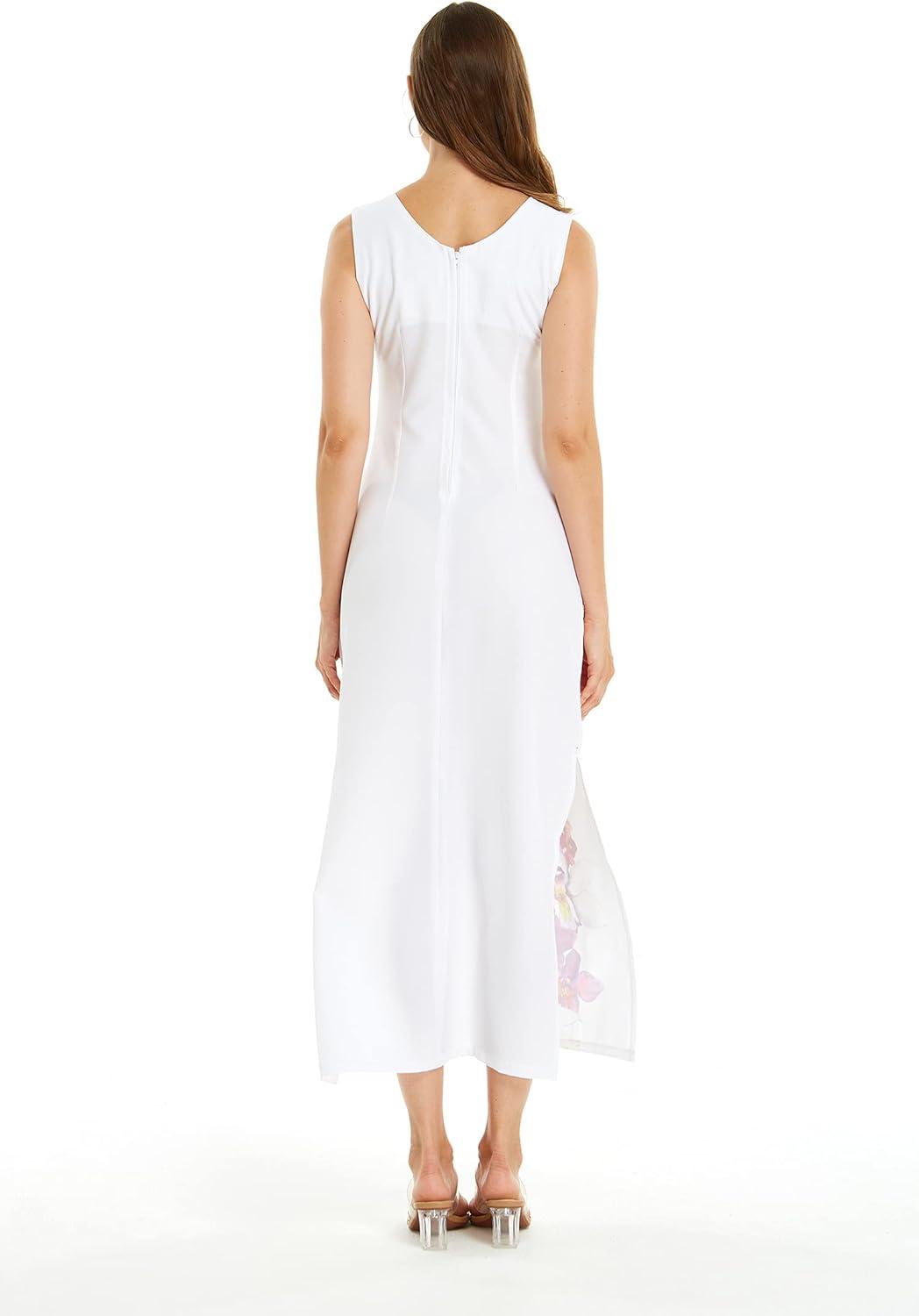 imageMatchable Family Hawaiian Luau Men Women Girl Boy Clothes in Watercolor OrchidWomen Maxi Tank Side