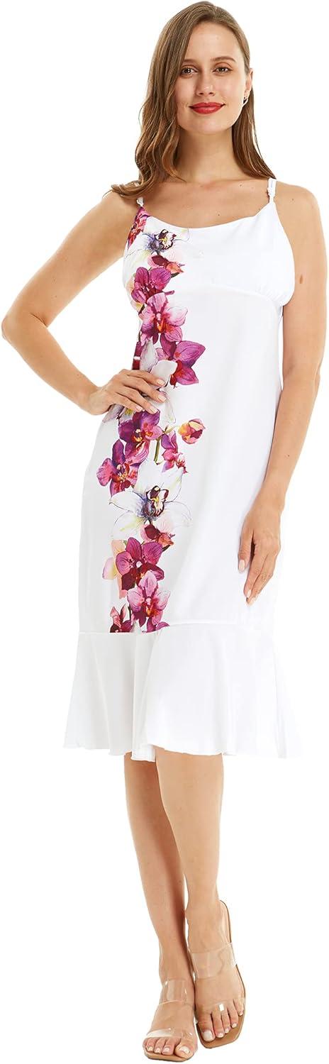 imageMatchable Family Hawaiian Luau Men Women Girl Boy Clothes in Watercolor OrchidWomen Mermaid Dress Side
