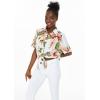 imageMatchable Family Hawaiian Luau Men Women Girl Boy Clothes in Cream RafelsiaWomen Tie Front Shirt