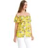imageMatchable Family Hawaiian Luau Men Women Girl Boy Clothes in Garden Poppy YellowWomen Offshoulder Ruffle Top