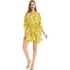 imageMatchable Family Hawaiian Luau Men Women Girl Boy Clothes in Garden Poppy YellowWomen Short Poncho