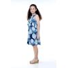imageMatchable Family Hawaiian Luau Men Women Girl Boy Clothes in Pacific Palm NavyGirl Round Neck Ruffle