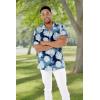 imageMatchable Family Hawaiian Luau Men Women Girl Boy Clothes in Pacific Palm NavyMen Short Sleeve