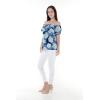 imageMatchable Family Hawaiian Luau Men Women Girl Boy Clothes in Pacific Palm NavyWomen Offshoulder Ruffle Top