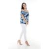 imageMatchable Family Hawaiian Luau Men Women Girl Boy Clothes in Pacific Palm NavyWomen Offshoulder Ruffle Top
