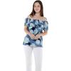 imageMatchable Family Hawaiian Luau Men Women Girl Boy Clothes in Pacific Palm NavyWomen Offshoulder Ruffle Top