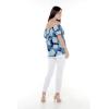 imageMatchable Family Hawaiian Luau Men Women Girl Boy Clothes in Pacific Palm NavyWomen Offshoulder Ruffle Top