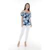 imageMatchable Family Hawaiian Luau Men Women Girl Boy Clothes in Pacific Palm NavyWomen Offshoulder Ruffle Top