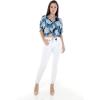 imageMatchable Family Hawaiian Luau Men Women Girl Boy Clothes in Pacific Palm NavyWomen Tie Front Shirt