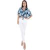 imageMatchable Family Hawaiian Luau Men Women Girl Boy Clothes in Pacific Palm NavyWomen Tie Front Shirt