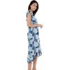 imageMatchable Family Hawaiian Luau Men Women Girl Boy Clothes in Pacific Palm NavyWomen Wrap Ruffle