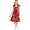 imageMatchable Family Hawaiian Luau Men Women Girl Boy Clothes in Sunset RedGirl Wrap Ruffle