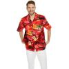 imageMatchable Family Hawaiian Luau Men Women Girl Boy Clothes in Sunset RedMen Short Sleeve