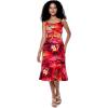imageMatchable Family Hawaiian Luau Men Women Girl Boy Clothes in Sunset RedWomen Mermaid Dress