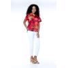 imageMatchable Family Hawaiian Luau Men Women Girl Boy Clothes in Sunset RedWomen Short Sleeve Shirt