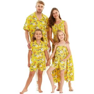 imageMatchable Family Hawaiian Luau Men Women Girl Boy Clothes in Garden Poppy YellowWomen Sweet Heart Maxi