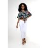 imageMatchable Family Hawaiian Luau Men Women Girl Boy Clothes in Blooming LilyWomen Tie Front Shirt