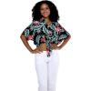 imageMatchable Family Hawaiian Luau Men Women Girl Boy Clothes in Blooming LilyWomen Tie Front Shirt