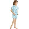 imageMatchable Family Hawaiian Luau Men Women Girl Boy Clothes in Classic Marlin BlueBoy Short Sleeve