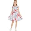 imageMatchable Family Hawaiian Luau Men Women Girl Boy Clothes in Misty Lotus WhiteGirl Fit and Flare
