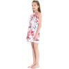 imageMatchable Family Hawaiian Luau Men Women Girl Boy Clothes in Misty Lotus WhiteGirl Round Neck Ruffle