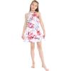 imageMatchable Family Hawaiian Luau Men Women Girl Boy Clothes in Misty Lotus WhiteGirl Round Neck Ruffle