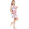 imageMatchable Family Hawaiian Luau Men Women Girl Boy Clothes in Misty Lotus WhiteGirl Round Neck Shift