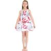 imageMatchable Family Hawaiian Luau Men Women Girl Boy Clothes in Misty Lotus WhiteGirl Round Neck Shift