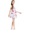 imageMatchable Family Hawaiian Luau Men Women Girl Boy Clothes in Misty Lotus WhiteGirl Round Neck Shift