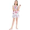 imageMatchable Family Hawaiian Luau Men Women Girl Boy Clothes in Misty Lotus WhiteGirl Round Neck Shift