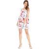imageMatchable Family Hawaiian Luau Men Women Girl Boy Clothes in Misty Lotus WhiteWomen Round Neck Shift Dress