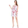 imageMatchable Family Hawaiian Luau Men Women Girl Boy Clothes in Misty Lotus WhiteWomen Round Neck Shift Dress