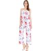 imageMatchable Family Hawaiian Luau Men Women Girl Boy Clothes in Misty Lotus WhiteWomen V Neck Jump Suit
