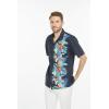 imageMatchable Family Hawaiian Luau Men Women Girl Boy Clothes in Orchid Paradise NavyMen Short Sleeve