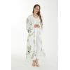 imageMatchable Family Hawaiian Luau Men Women Girl Boy Clothes in Pineapple Garden WhiteWomen Maxi Kimono Cardigan