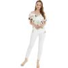 imageMatchable Family Hawaiian Luau Men Women Girl Boy Clothes in Pineapple Garden WhiteWomen Offshoulder Ruffle Top