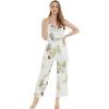 imageMatchable Family Hawaiian Luau Men Women Girl Boy Clothes in Pineapple Garden WhiteWomen V Neck Jumpsuit