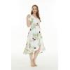 imageMatchable Family Hawaiian Luau Men Women Girl Boy Clothes in Pineapple Garden WhiteWomen Wrap Ruffle