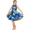 imageMatchable Family Hawaiian Luau Men Women Girl Boy Clothes in Sunset BlueGirl Fit and Flare